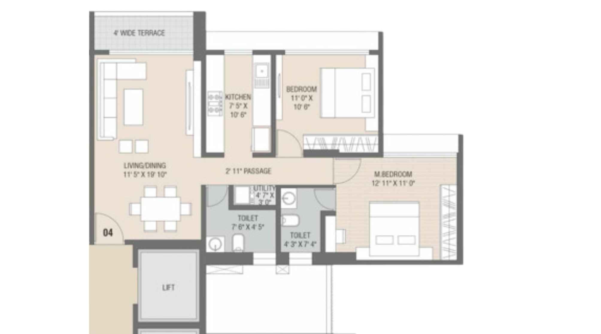 Satyam-Altura-Floor-Plan-2-BHK-783-sqft